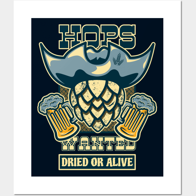 Beer Hops Pirate Wall Art by dkdesigns27